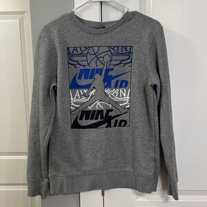 Youth (XL) Nike Gray and Blue Pullover Sweatshirt